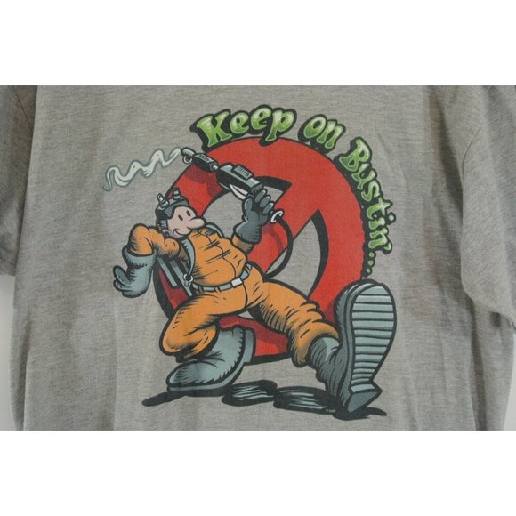 Keep On Bustin' Ghostbusters T-Shirt Busted Tees Grey Mens S M L XL New - Picture 2 of 4